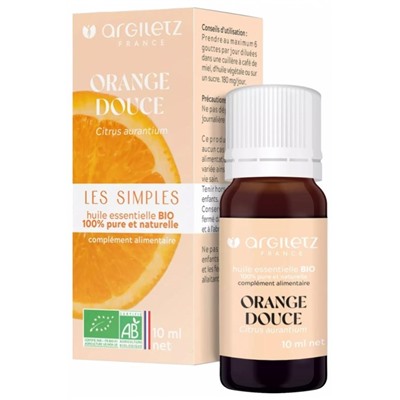 Argiletz Huile Essentielle ? l Orange Douce (Citrus aurantium) Bio 10 ml