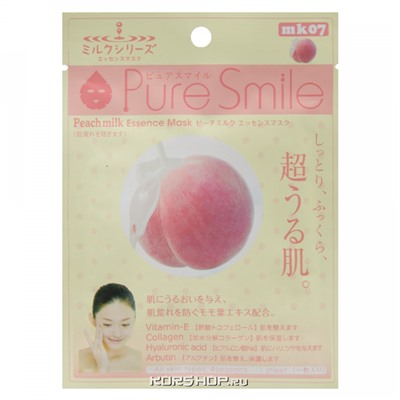 Маска для лица с персиком и молоком Pure Smile Sun Smile, Япония, 23 мл Акция