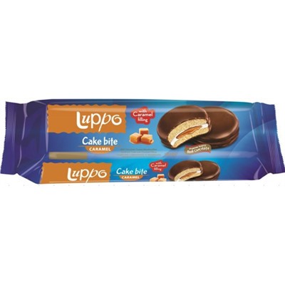 Бисквитное Печенье Luppo Caramel маршмеллоу с карамельной начинкой 182гр