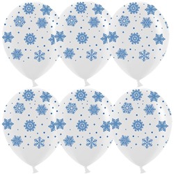 Шар латексный 12" «Снежинки», пастель, 5-сторонний, набор 25 шт.