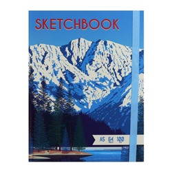 Скетчбук А5, 64 листа "Canada", твёрдая обложка, ламинация Soft-Touch, на резинке, тонированный блок 100 г/м2