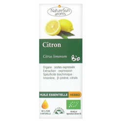 NatureSun Aroms Huile Essentielle Citron (Citrus limonum) Bio 10 ml