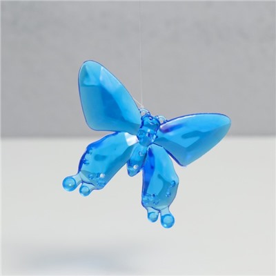 Музыка ветра пластик "Бабочки и сердечко-зеркало" 4 трубки 11 элементов 75 см