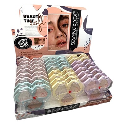 Хайлайтер для макияжа Seven Cool Beauty time soft (ряд 4шт)