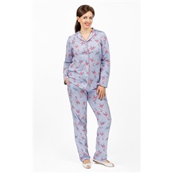 Пижама с брюками, светло-голубой (702-1)