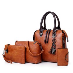 Набор сумок из 4 предметов арт А25, цвет: коричневый