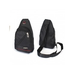 Рюкзак (сумка)  муж Battr-9906  (однолямочный),  1отд,  плечевой ремень,  2внеш карм,  черный 239698