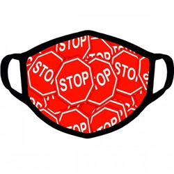 Маска от вирусов с рисунком "Знаки STOP"