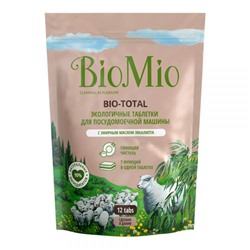 Таблетки Bio-total для посудомоечной машины, с маслом эвкалипта