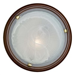 236 GL-WOOD SN 111 Светильник стекло/белое/темный орех E27 2*100Вт D460 LUFE WOOD