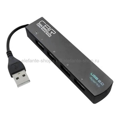 USB-концентратор CBR CH-123 4 порта USB2.0 Black (UM)