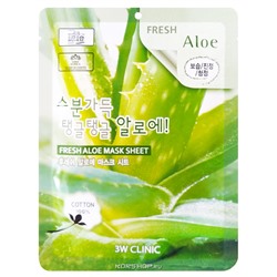 Маска с экстрактом алоэ Fresh 3W Clinic, Корея, 23 г Акция