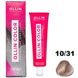 OLLIN COLOR Перманентная крем-краска для волос 10/31 светлый блондин золотисто-пепельный 60 мл