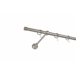 Карниз металлический 1-рядный хром матовый, крученая труба, ø16 мм (df-100113)