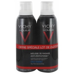 Vichy Homme Mousse de Rasage Anti-Irritations Lot de 2 x 200 ml