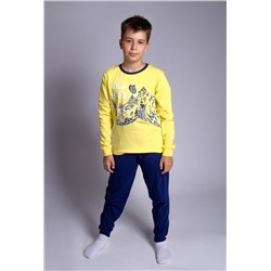 Пижама для мальчика желтый/т.синий