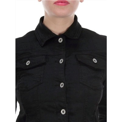 Y-1000 BLACK Куртка джинсовая женская MISS JUSTING (98% хлопок 2% эластан)