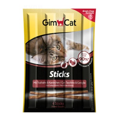 GIMCAT STICKS д/ кошек индейка-кролик 20гр