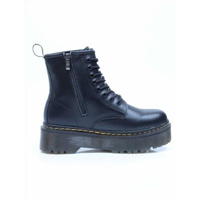 01-B6020-1 BLACK Ботинки демисезонные (натуральная кожа)
