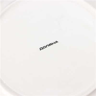 Тарелка фарфоровая обеденная Доляна «Лаванда», d=25.3 см, цвет белый