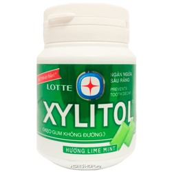 Жевательная резинка со вкусом мяты и лайма Xylitol Lotte, Вьетнам, 58 г Акция