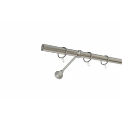 Карниз металлический 1-рядный хром матовый, гладкая труба, ø25 мм (df-100117)