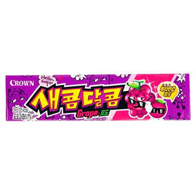 Жевательная конфета со вкусом винограда Crown, Корея, 29 г.