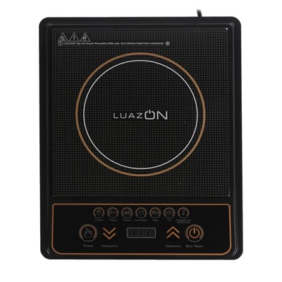 Плитка электрическая LuazON LIP-001, индукционная, 1 конфорка, 2100 Вт, чёрная