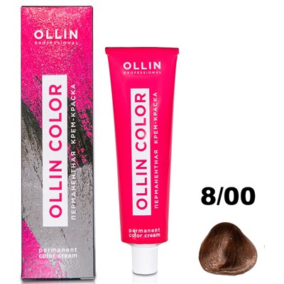 OLLIN COLOR Перманентная крем-краска для волос 8/00 светло-русый глубокий 60 мл