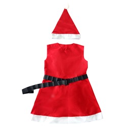 Костюм детский "Санта" для девочек (3 предмета: шапочка, сарафанчик, ремешок)