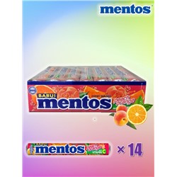 Конфеты жевательные Mentos Peach-Orange (упаковка 14шт)