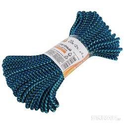 Шнур плетеный с сердечником высокопрочный цветной д. 4 мм  (20 метров)