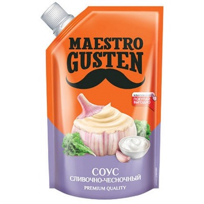«Maestro Gusten», соус «Сливочно-чесночный», 196 гр. Яшкино