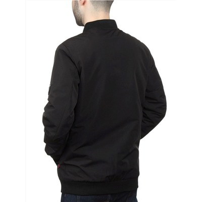 EM25056-2 BLACK Куртка-бомбер мужская демисезонная (100 гр. синтепон)