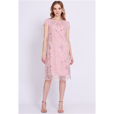 Платье Bazalini 4718 розовый блестки