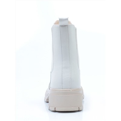 01-5253-2 WHITE Ботинки демисезонные женские (искусственная кожа, байка)