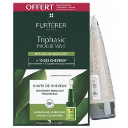 Ren? Furterer Triphasic Progressive Rituel Antichute Traitement Antichute Progressive 8 x 5,5 ml + Shampoing Stimulant 100 ml Offert