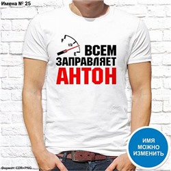 Мужская футболка "Всем заправляет Антон", №25