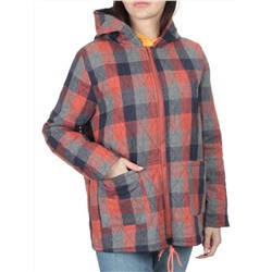 W-128 CORAL/GRAY Куртка демисезонная женская (100% хлопок, синтепон 50 гр.)