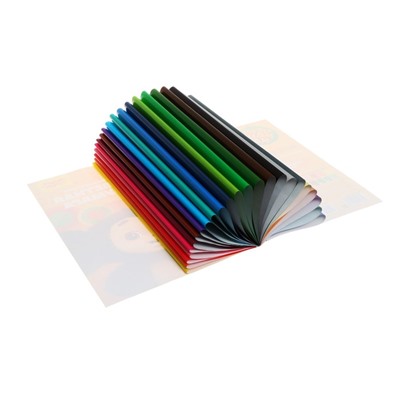Цветная бумага А4 24 листа, 24 цвета, Мульти-Пульти "Чебурашка", мелованная, на скобе