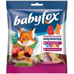 «BabyFox», мармелад жевательный с соком ягод и фруктов, 70 гр. Яшкино