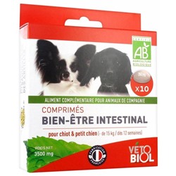 V?tobiol Comprim?s Bien-Etre Intestinal Bio Pour Chiot and Petit Chien (-15 kg) 10 Comprim?s