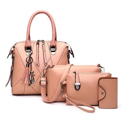 Набор сумок из 4 предметов арт А23, цвет:розовый