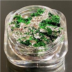 TARTISO Фольга FCC-22 жатая двухцветная Зеленая с серебром