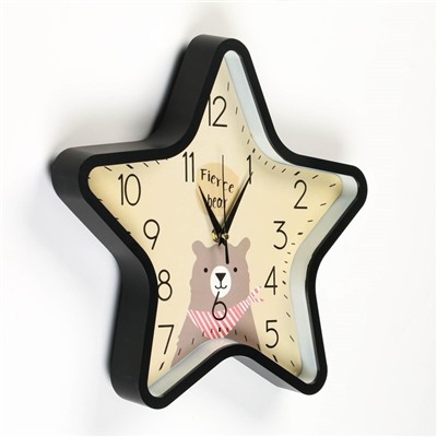 Часы настенные, серия: Детские, "Милый мишка", дискретный ход, d-33.5 см