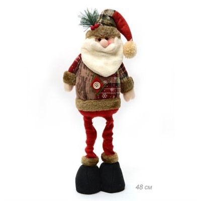Новогоднее украшение Дед Мороз на телескопических ножках 38-48 см / Е148 /уп 60/