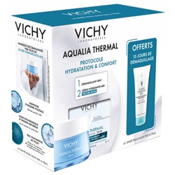 Vichy Aqualia Thermal Cr?me R?hydratante L?g?re 50 ml + Puret? Thermale D?maquillant Int?gral 3en1 Peau Sensible 100 ml Offert