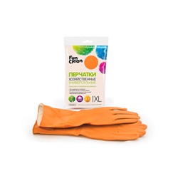 Перчатки хозяйственные Fun Clean универсальные оранжевые, XL