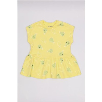 Комплект для девочки (платье модель "туника", бриджи) Желтый