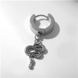Пирсинг в ухо «Кольцо» змея извивающаяся, d=13 мм, цвет серебро